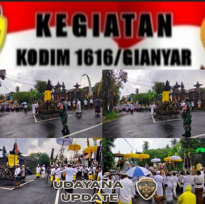 Babinsa Bakbakan Bersama Bhabinkamtibmas Amankan Tradisi Lunga Ida Sesuunan Pura Gaduh