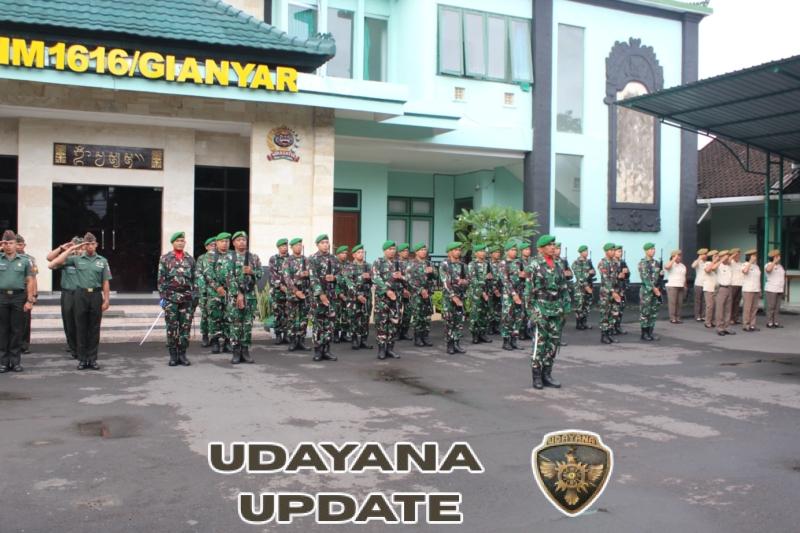 Tingkatkan Disiplin dan Nasionalisme, Kodim 1616/Gianyar Gelar Upacara Bendera Mingguan