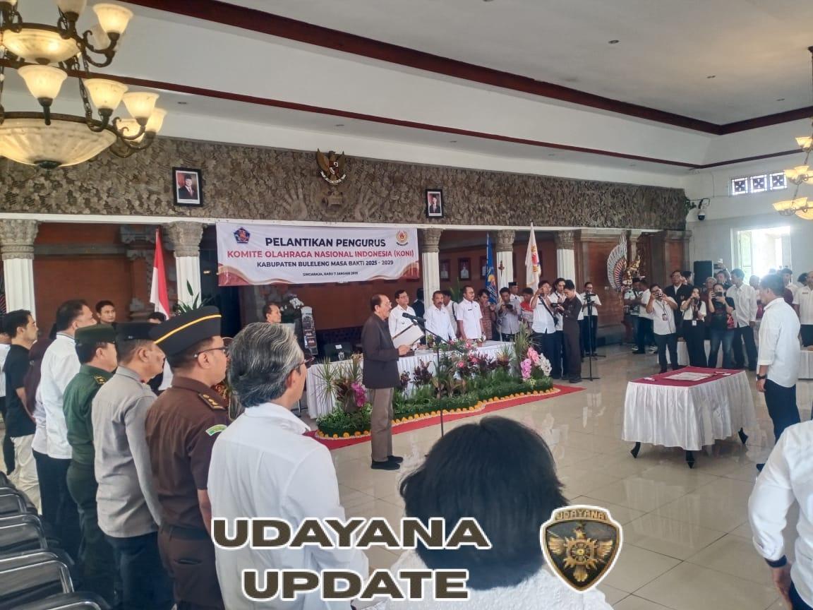 Babinsa Banjar Tegal Amankan Pelantikan KONI Buleleng 2025–2029, Acara Berjalan Lancar dan Kondusif