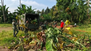 Dukung Program Pemerintah, Kodim 1626/Bangli Gelar Karya Bakti Pembersihan Lahan KDKMP