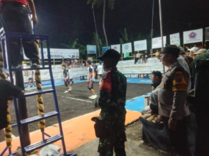 Aparat TNI Polri Di Nusa Penida Bersinergi Gelar Pengamanan Turnamen Volly Eka Putra Cup II