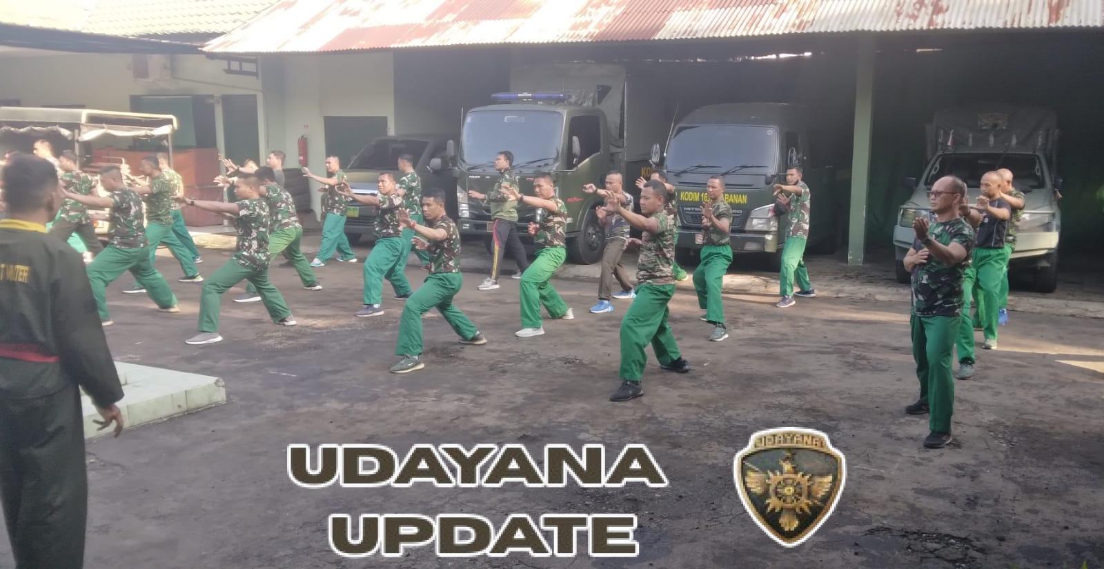 Personel Kodim Tabanan Matangkan Gerakan Pencak Silat Militer Jelang Kenaikan Tingkat