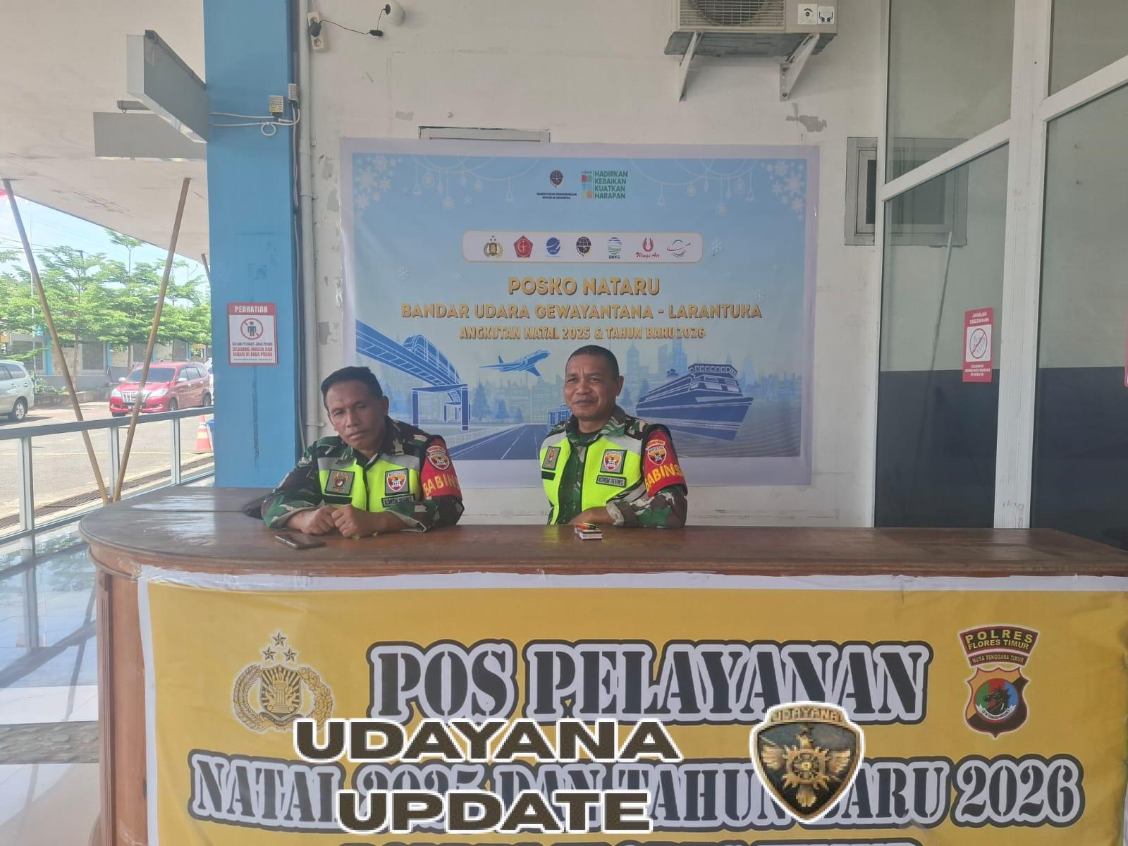 Pengamanan Berlanjut, Babinsa Koramil 1624-01/Larantuka Tetap Siaga di Bandara Gewayantana