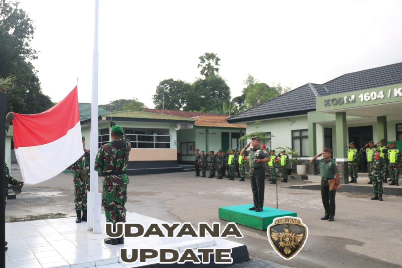 Kodim 1604 Kupang Gelar Upacara Bendera Mingguan
