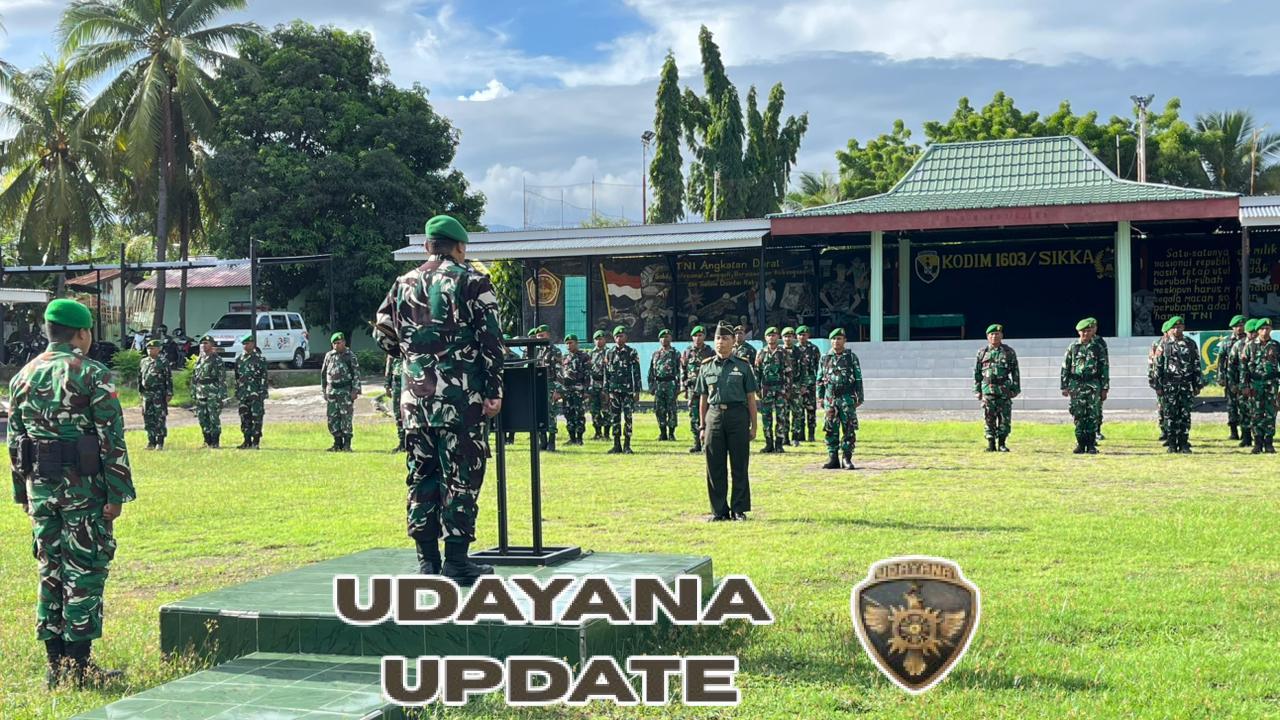 Dandim 1603/Sikka Pimpin Upacara Korps Raport Purna Tugas Anggota Kodim