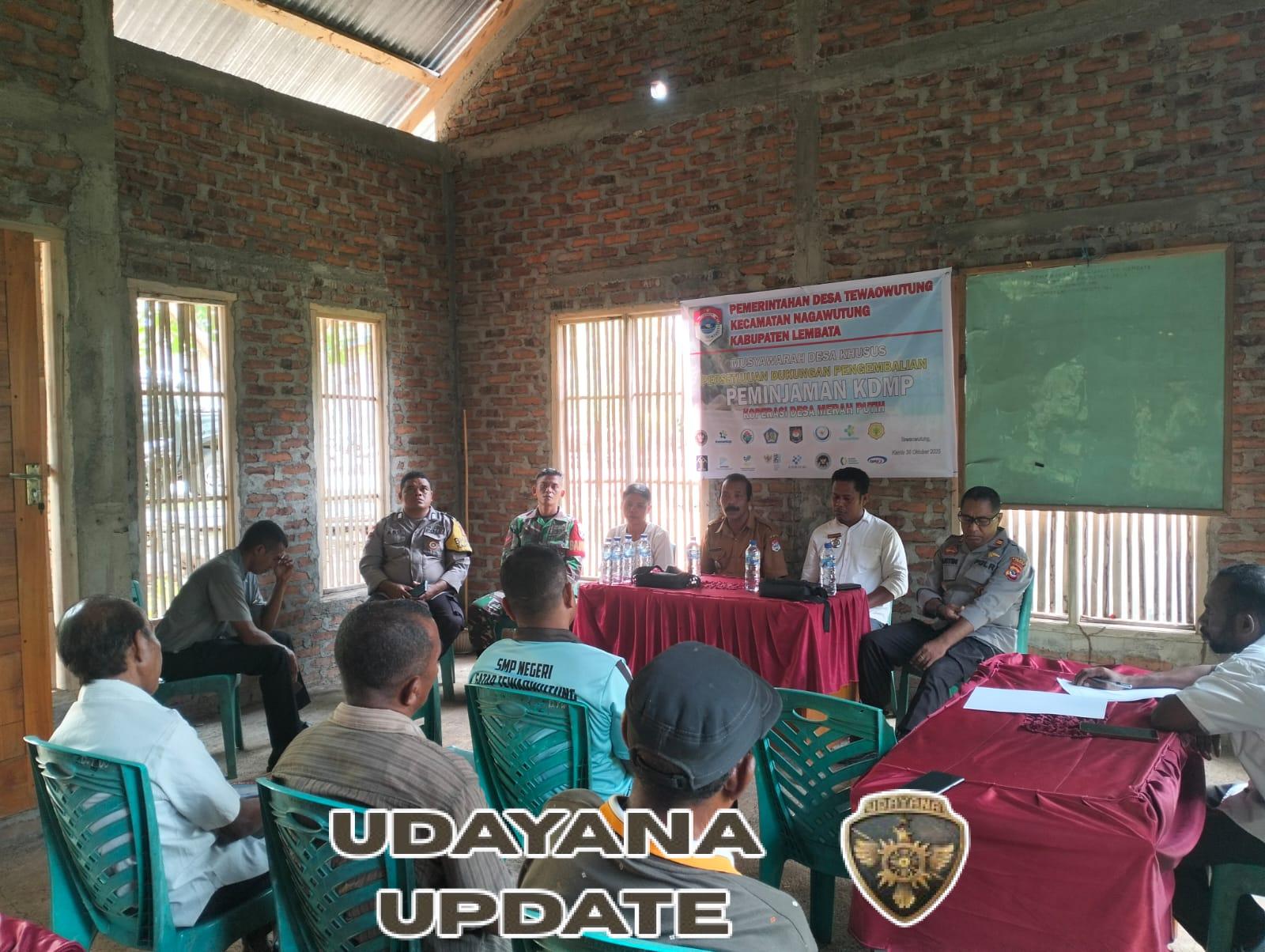 Babinsa Koramil 1624-07/Nagawutung Hadiri Musdesus Pembahasan Lahan KDMP di Desa Tewaowutung