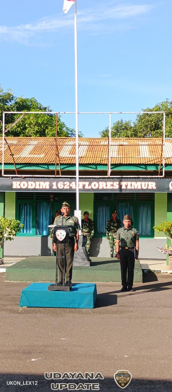 Kasdim 1624/Flotim Pimpin Upacara Bendera, Tanamkan Disiplin Prajurit