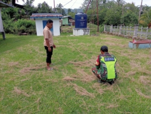 Dukung Program Ekonomi Desa, Babinsa dan Aparat Desa Tanali Ukur Lahan Koperasi Merah Putih
