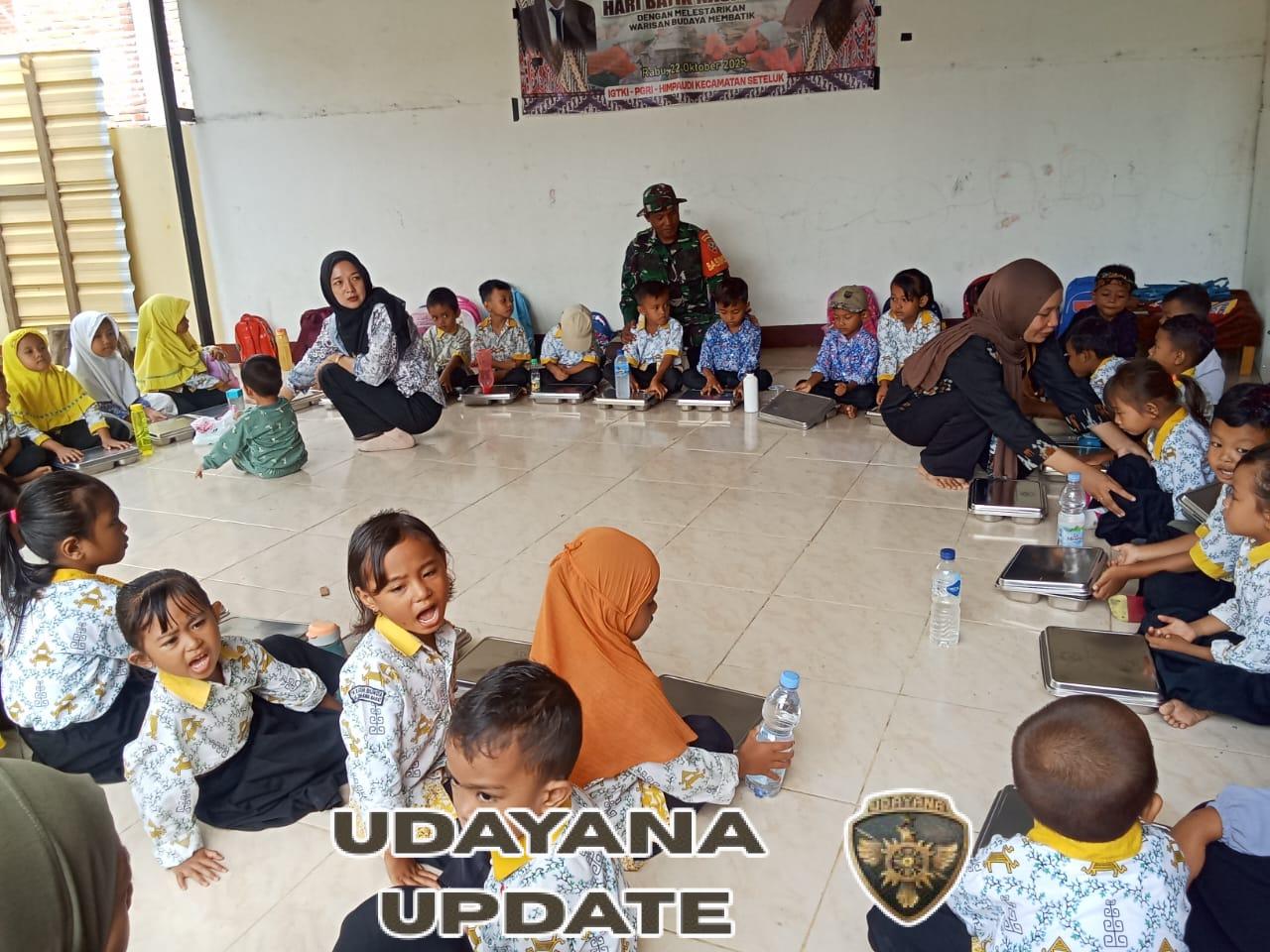 Babinsa Koramil Seteluk Dampingi Program Makan Bergizi Gratis di TK Kasih Bunda