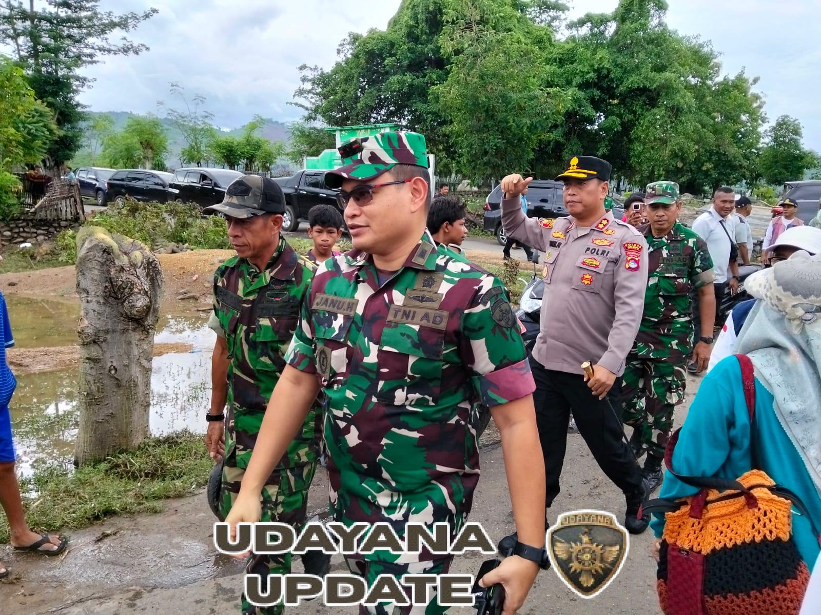 Dandim 1614/Dompu Bersama Forkopimda Didampingi Bupati Tinjau Lokasi Banjir Hu’u