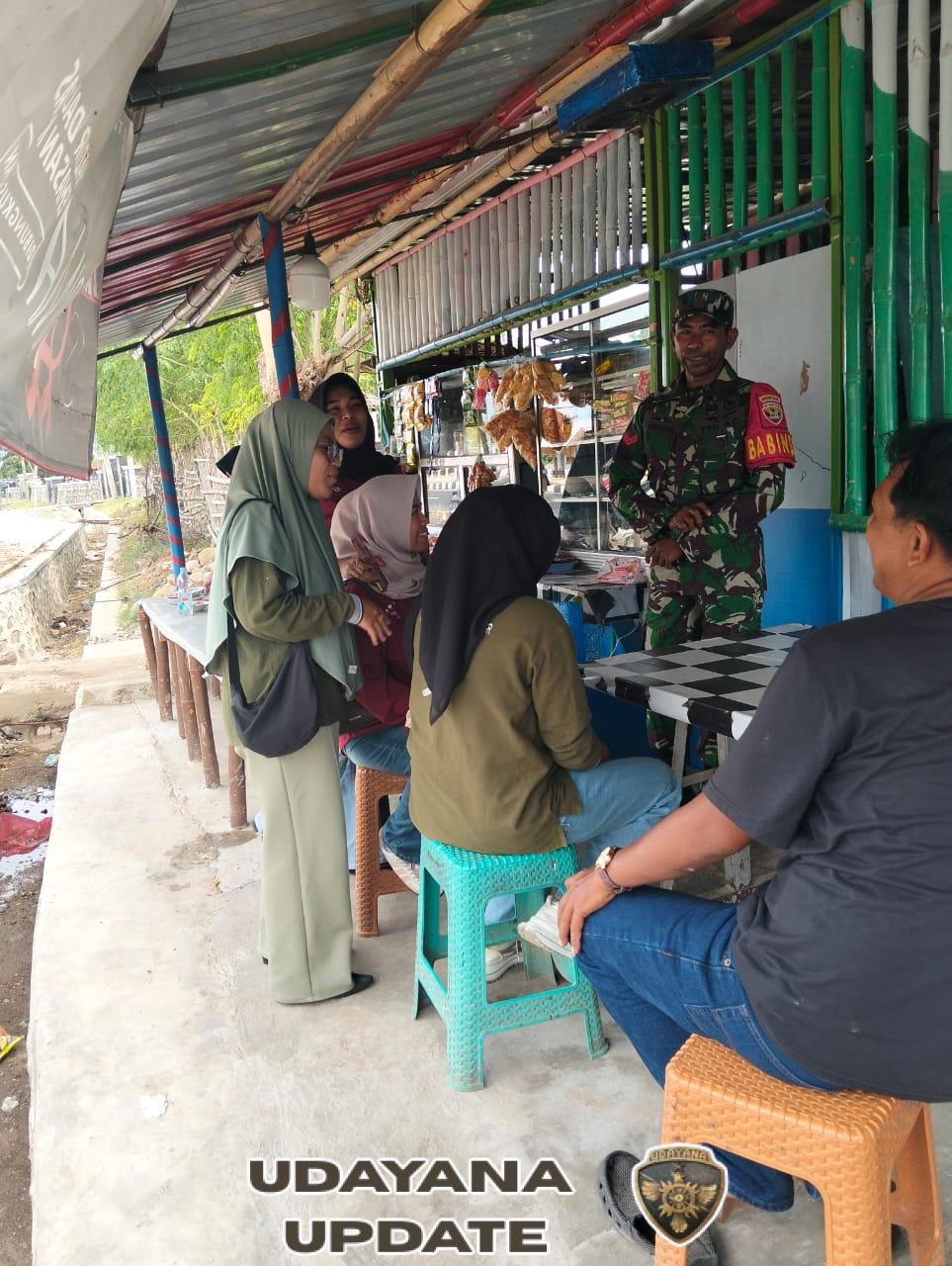 Babinsa Koramil Poto Tano Laksanakan Monitoring Wilayah dan Komsos di Desa Kiantar