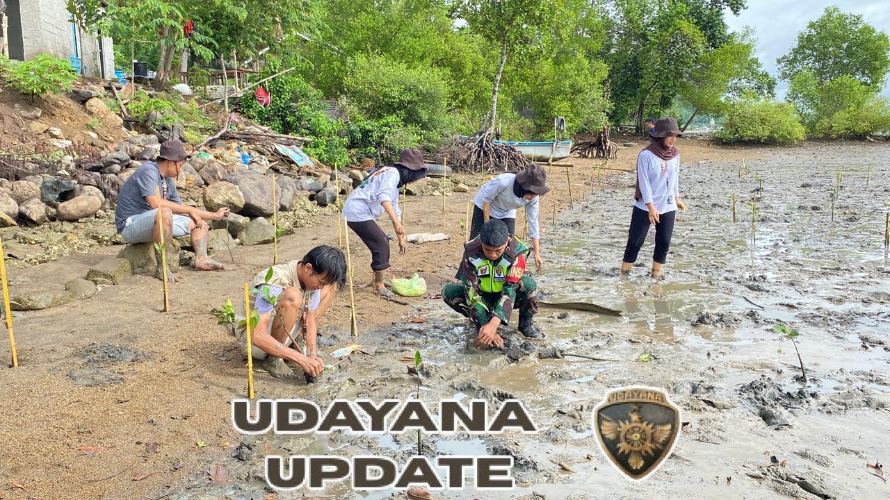 Sinergi Babinsa dan Mahasiswa Unram Hijaukan Pesisir Sekotong