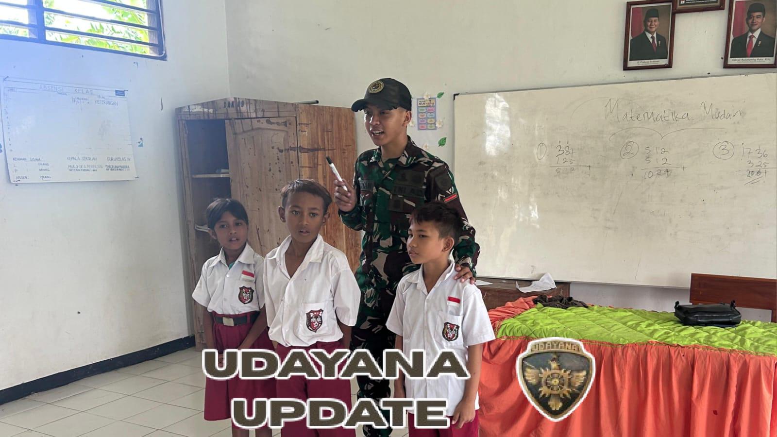 Mencerdaskan Kehidupan Bangsa di Tapal Batas, Satgas Pamtas Yonarmed 12 Kostrad Mengajar di SD Metamauk