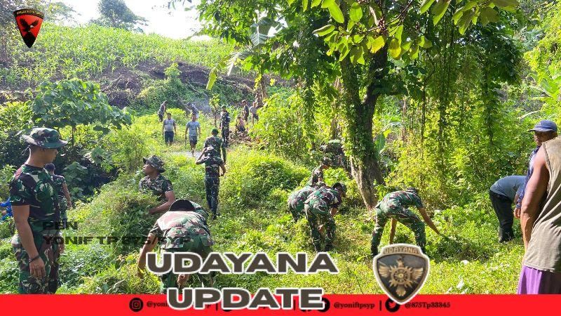 Sambut Ramadan, Yonif TP 875/SYP Gelar Karya Bakti Bersama Warga Latonda Satu Timur