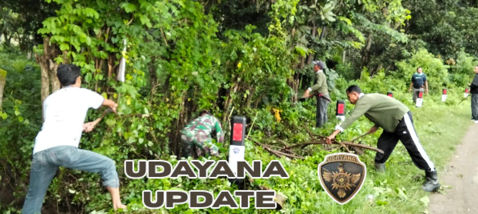 Babinsa Kelurahan Sampir Pimpin Gotong Royong Perbaikan Saluran Irigasi di Lingkungan Pakirum