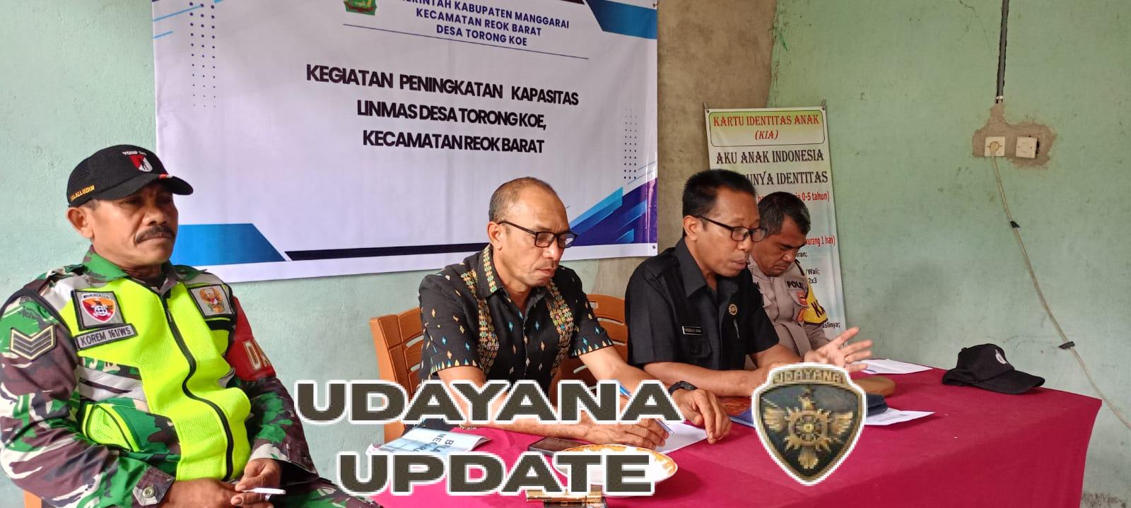 Babinsa Koramil 1612-02/Reok Gaspol Perkuat Linmas Desa Torong Koe