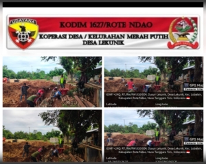 Babinsa Kodim 1627/RN Monitoring Pendistribusian Material dan Pemasangan Fondasi di Desa Lekunik