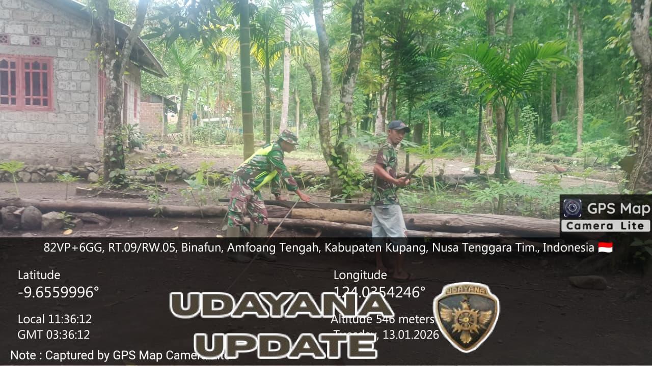 Monitoring Babinsa Pastikan Pekerjaan KDKMP Binafun Lancar