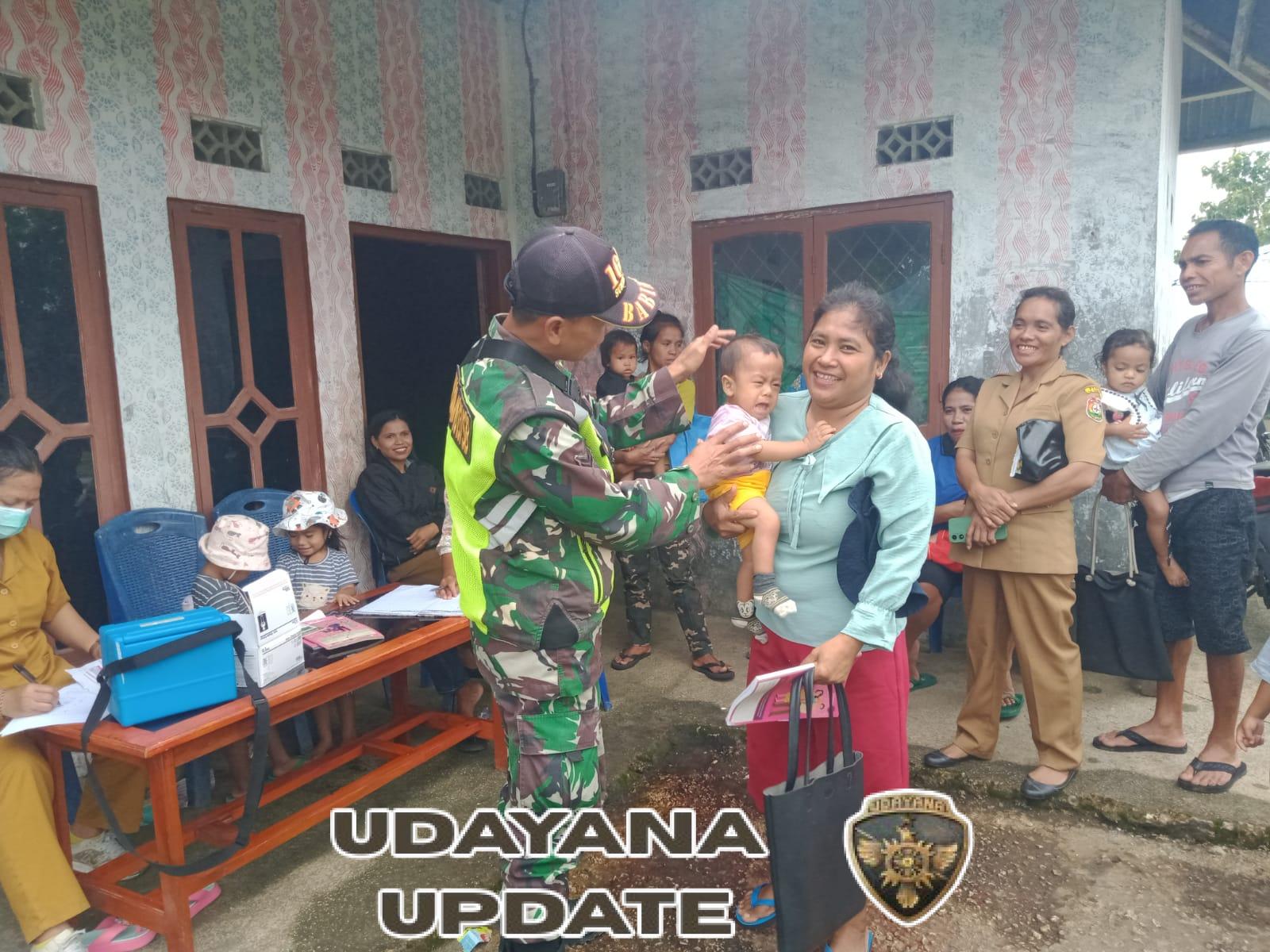 Wujud Kepedulian TNI, Babinsa Sertu Mursidi Dampingi Kegiatan Posyandu