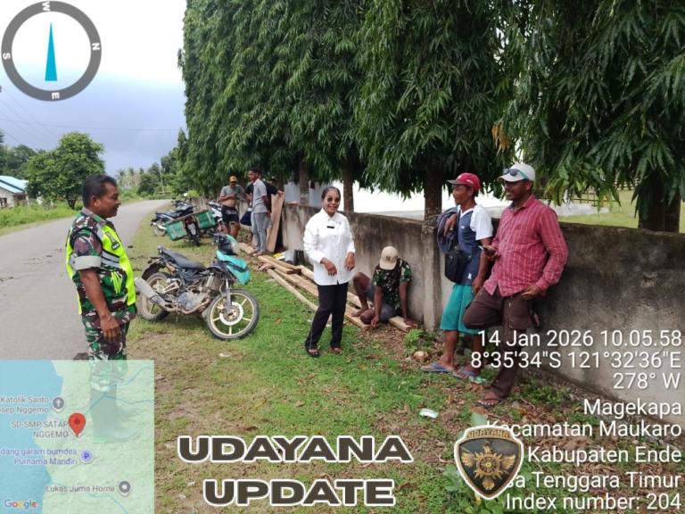 Jaga Kamtibmas Wilayah Binaan, Babinsa Ende Aktif Lakukan Monitoring dan Komsos