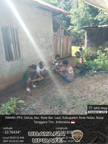 Babinsa Koramil 1627-03/Batutua Pantau Pekerjaan Behel KDKMP di Desa Oelua