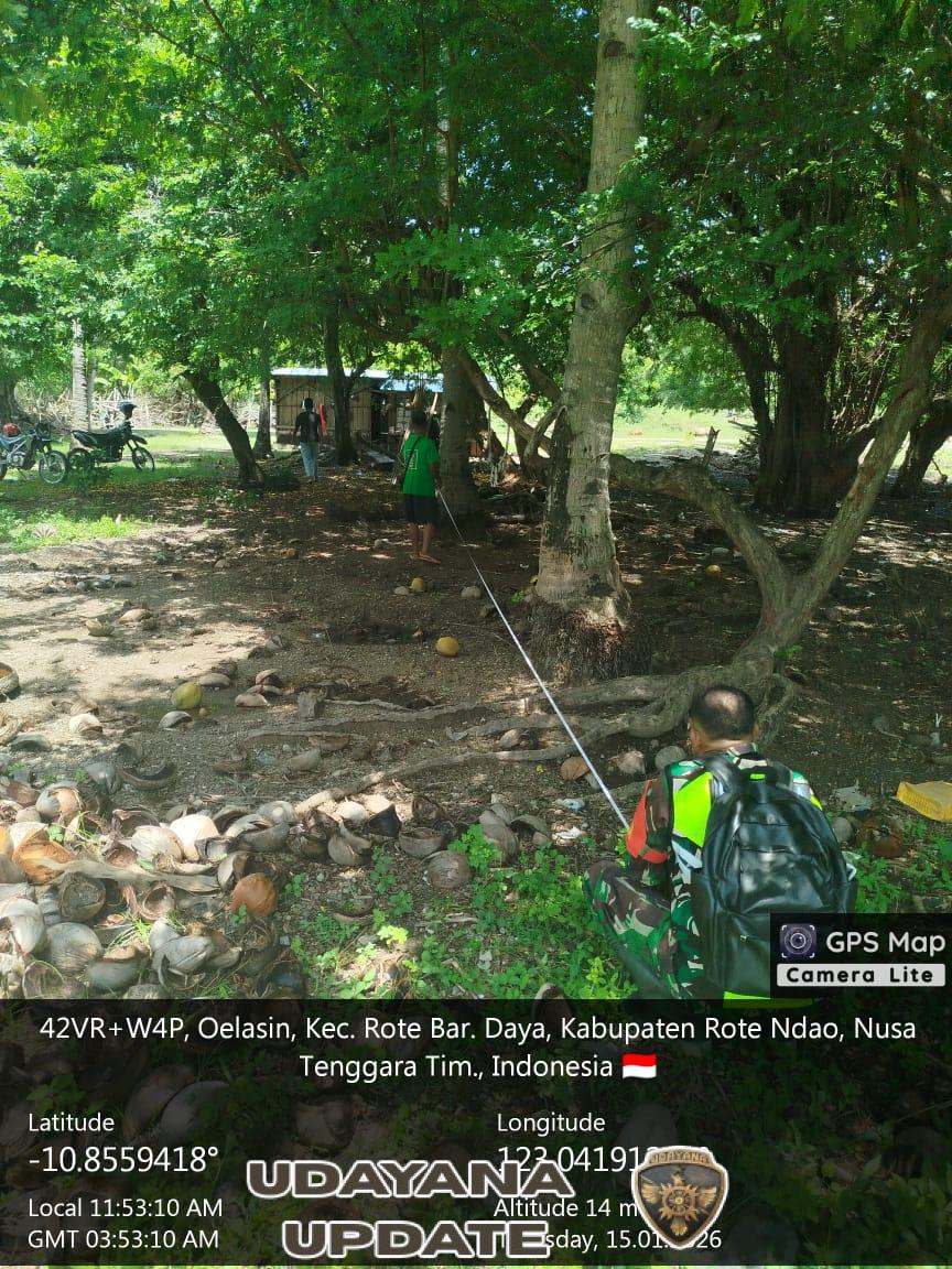 Babinsa Kodim 1627/RN Pantau Pematangan Lahan Pembangunan Koperasi Merah Putih Desa Fuafuni