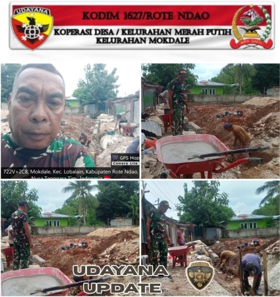 Babinsa Kodim 1627/Rote Ndao Pantau Progres Pembangunan KDKMP di Kelurahan Mokdale