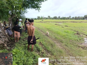 Babinsa Kodim 1627/RN Laksanakan Monitoring dan Pengamanan Kawasan Sentra Industri Garam Nasional di Rote Timur