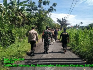 Bersatu, TNI Polri Dan Pecalang Amankan Upacara Keagamaan Warga Di Dusun Sarimertha