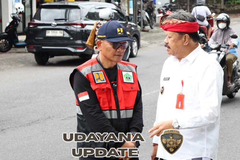 Wabup Tabanan Tinjau Kerusakan Jalan Pahlawan Pascabencana
