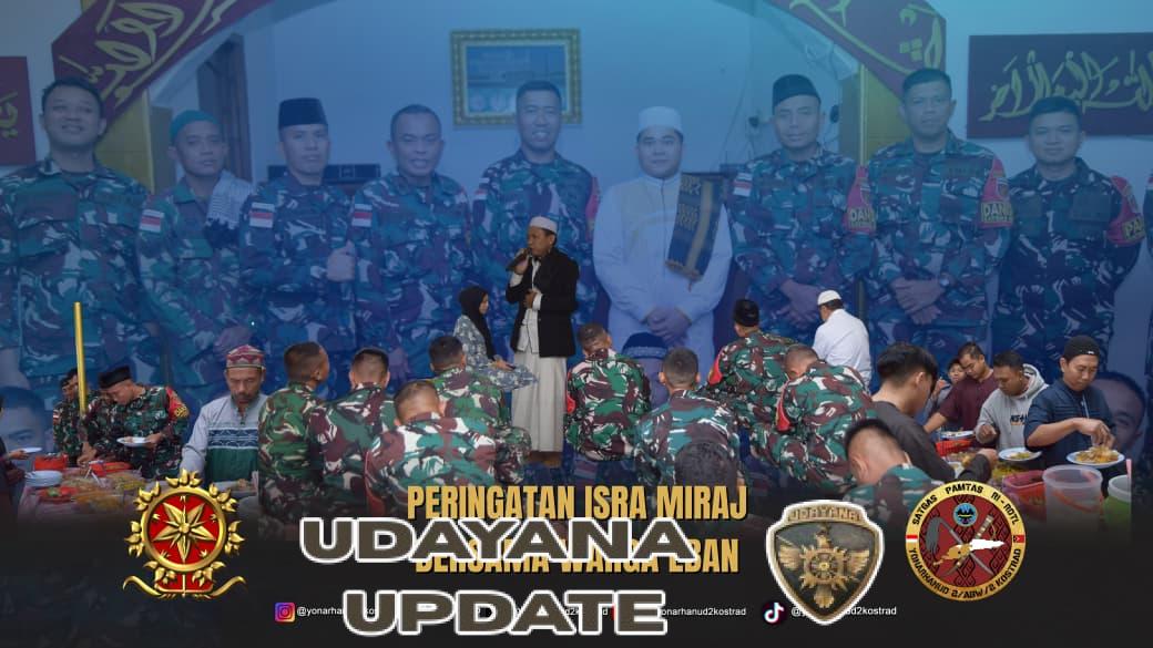 Peringatan Isra Miraj, Satgas Pamtas Yonarhanud 2 Kostrad Adakan Peringatan Bersama Warga Desa Eban