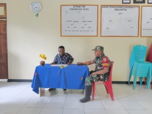 Babinsa Dapitau Gelar Pemantauan Wilayah, Situasi Desa Aman dan Kondusif