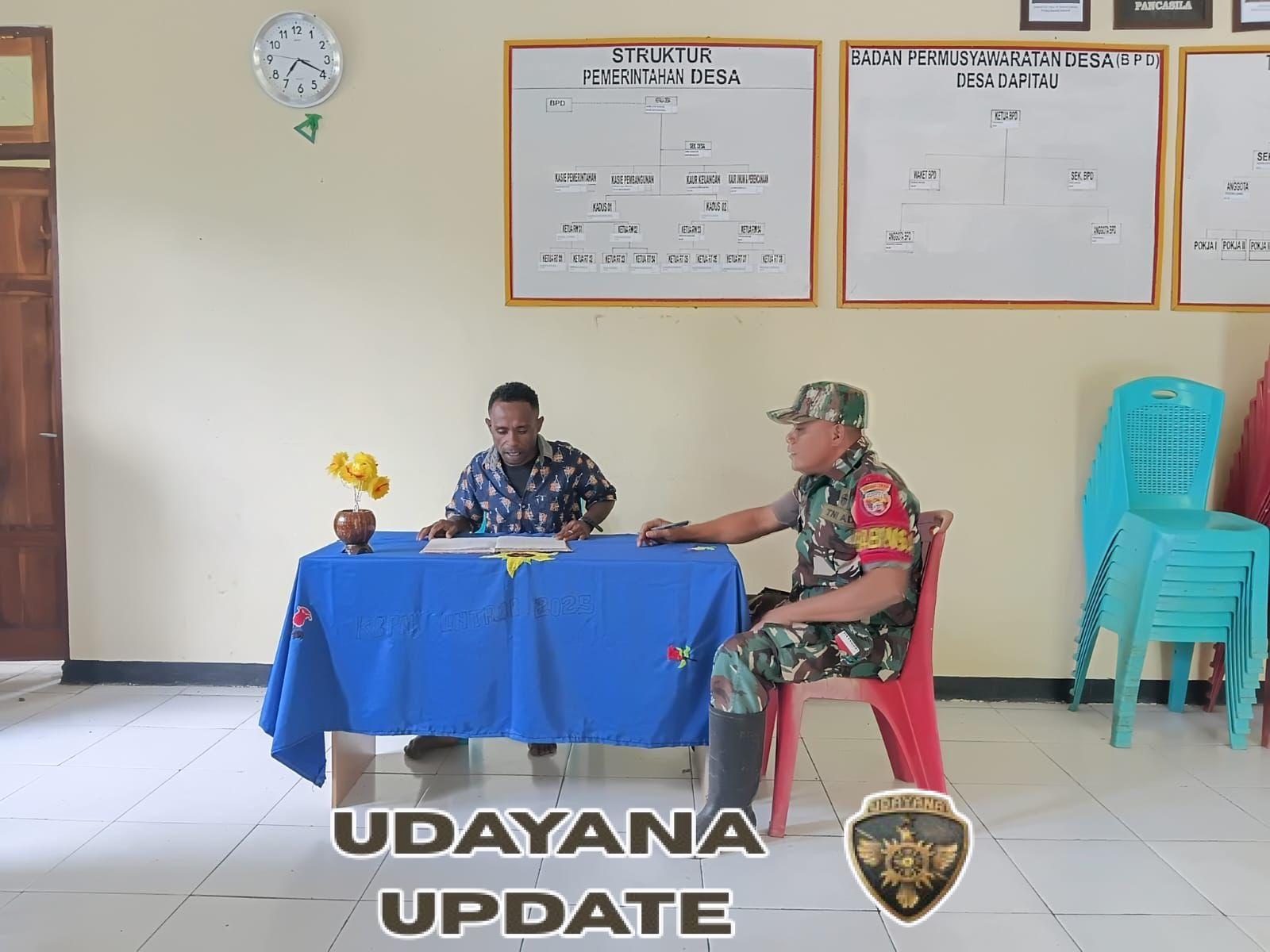 Babinsa Dapitau Gelar Pemantauan Wilayah, Situasi Desa Aman dan Kondusif