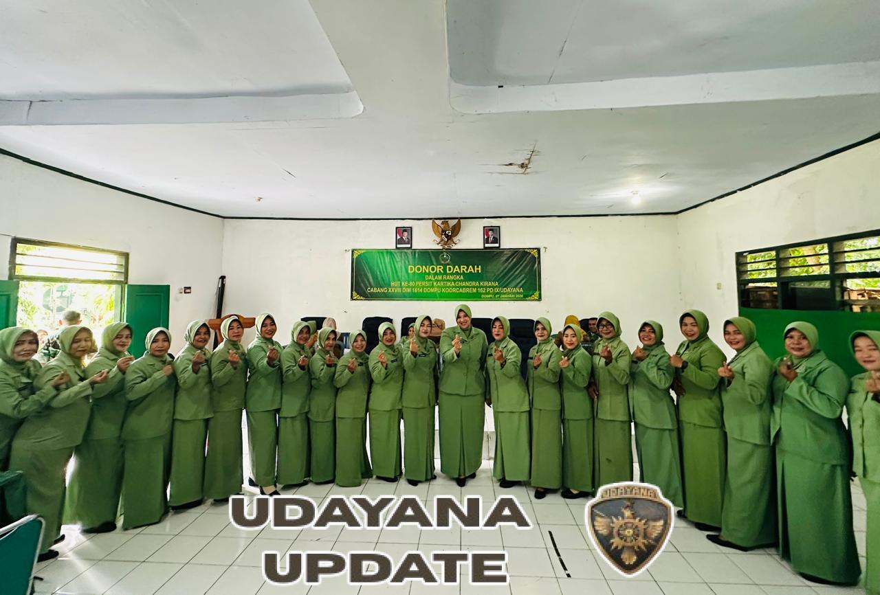 Ratusan Peserta Ikuti Donor Darah HUT Ke-80 Persit KCK Cabang XXVIII Dompu