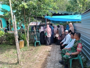 Babinsa Kelurahan Sampir Monitoring Kegiatan Takziah Warga Binaan