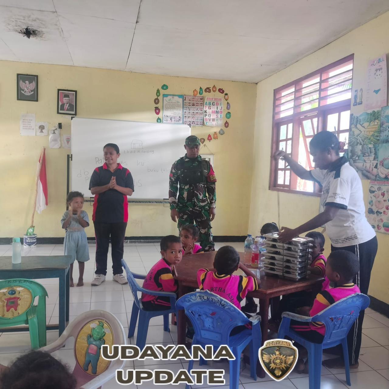 Babinsa Kodim 1622/Alor Salurkan Makan Bergizi untuk Ribuan Siswa