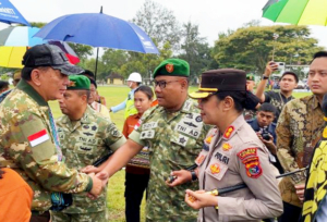 Dandim 1618/TTU Bersama Forkopimda Sambut Kunjungan Kerja Menhan RI