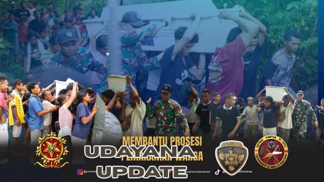 Lebih Dekat dengan Masyarakat, Satgas Pamtas Yonarhanud 2 Kostrad Bantu Pemakaman Warga