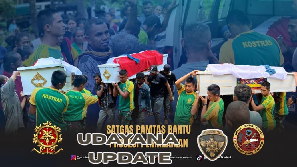 Wujud Kemanunggalan, Satgas Pamtas Yonarhanud 2 Kostrad Bantu Prosesi Pemakaman Warga