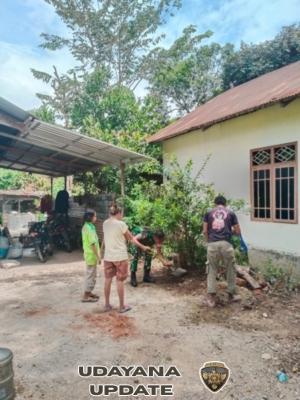 Babinsa Bantu Warga Pasang Patok Tanah, Perkuat Semangat Gotong Royong