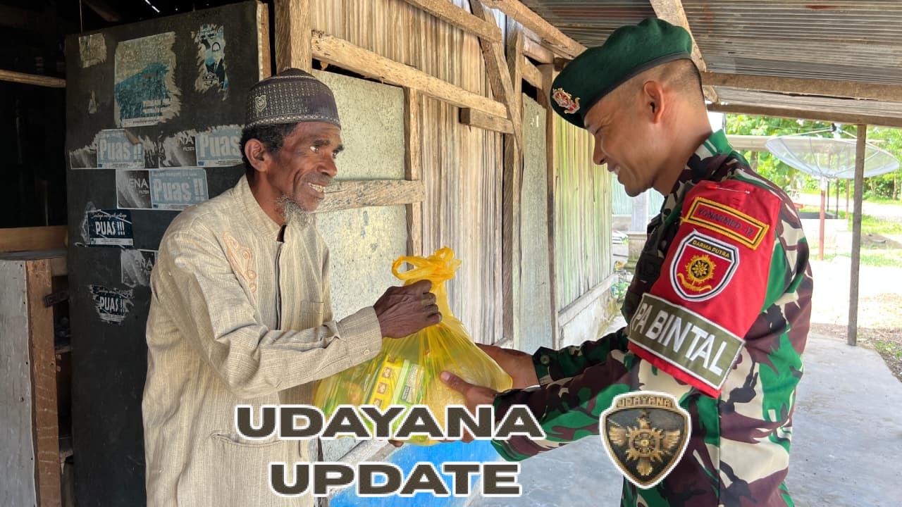 Jumat Berkah di Perbatasan, Satgas Pamtas Berbagi Sembako Bersama Kemenag Belu