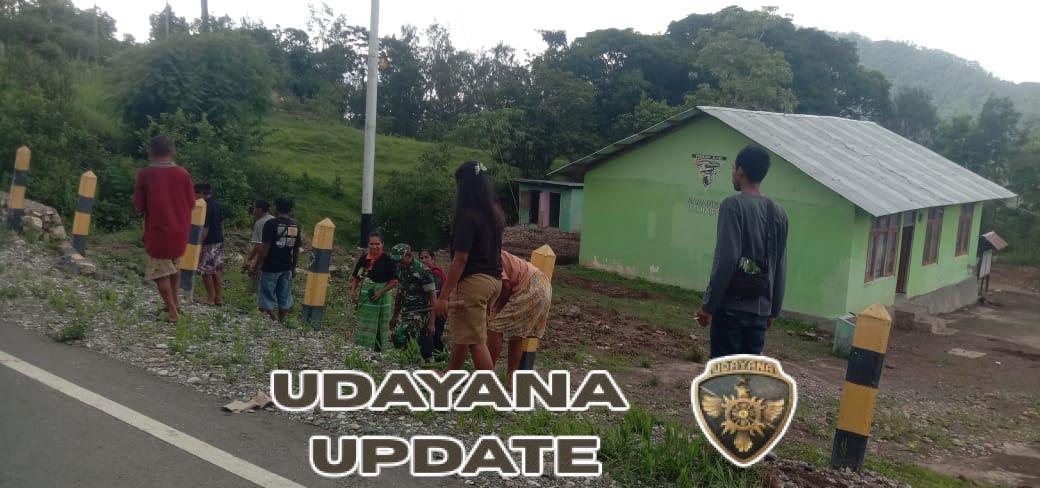 Babinsa Bersama Warga Desa Manusasi Perkuat Gotong Royong dan Kepedulian Lingkungan