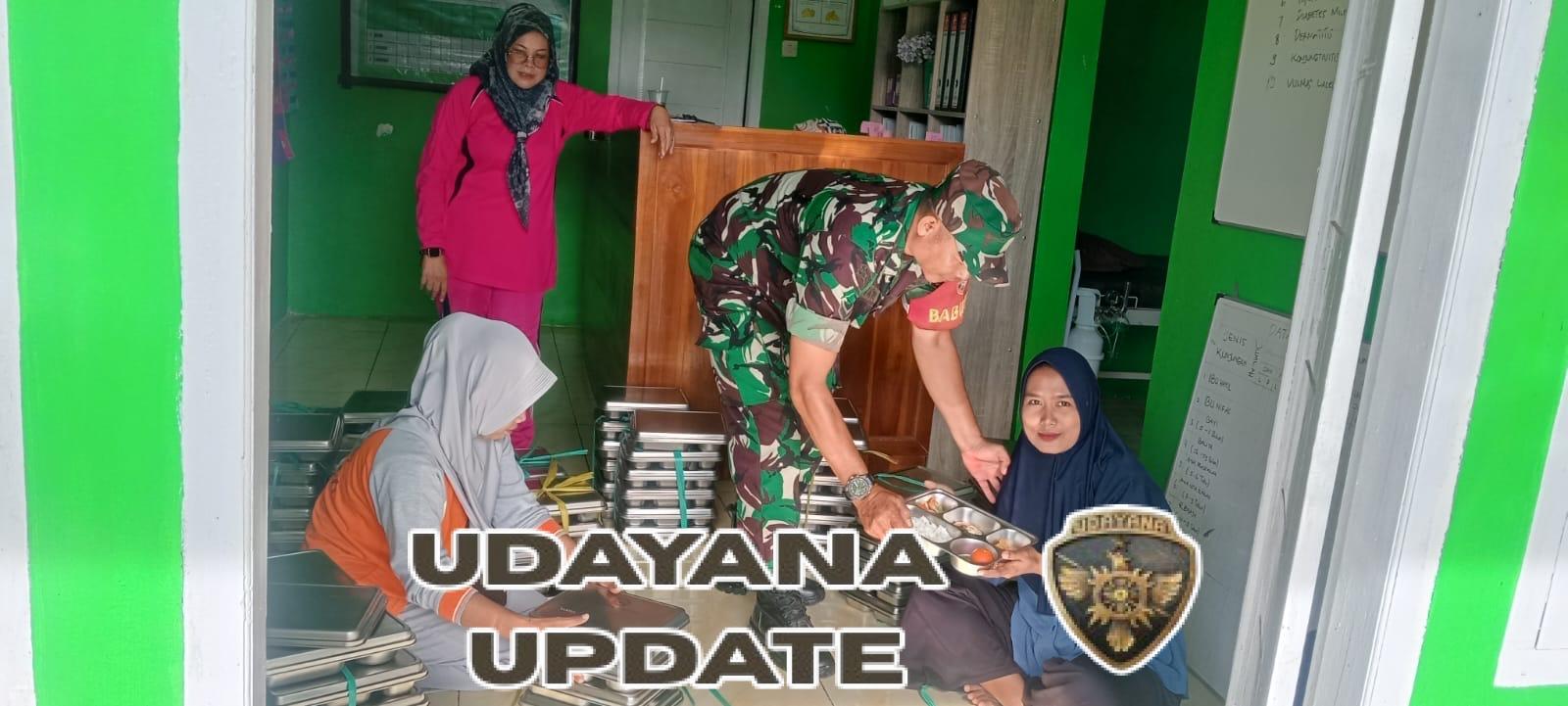 Babinsa Koramil Seteluk Dampingi Program Makan Bergizi Gratis di Desa Lamusung