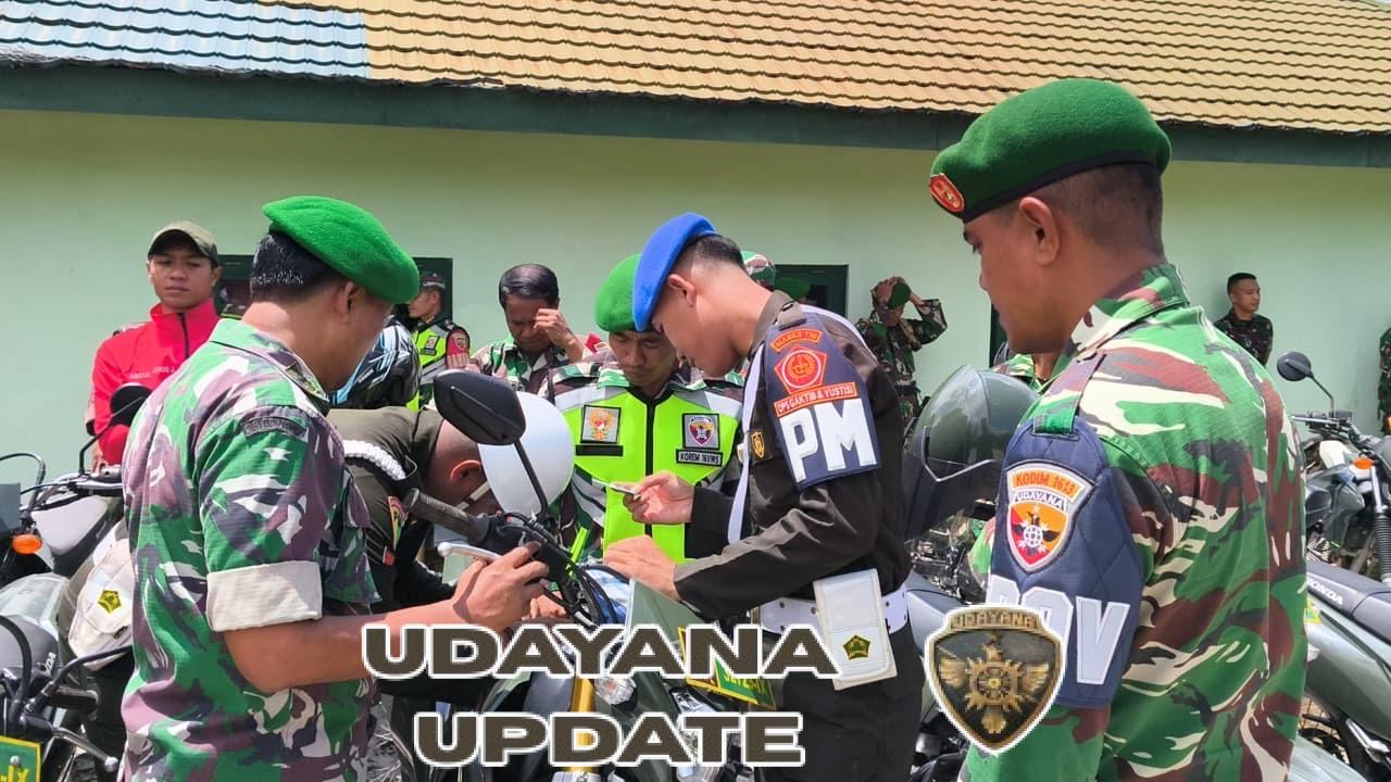 Tegakkan Disiplin Berlalu Lintas, Anggota Kodim 1613/Sumba Barat Jalani Pemeriksaan Kendaraan
