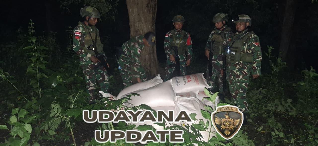 Yonarmed 12 Kostrad Gagalkan Penyelundupan 15 Karung Pupuk Subsidi di Perbatasan RI–RDTL