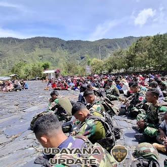 Minggu Kasih di Wuyuneri, Satgas Yonif 743/PSY dan Massyarakat Beribadah Bersama