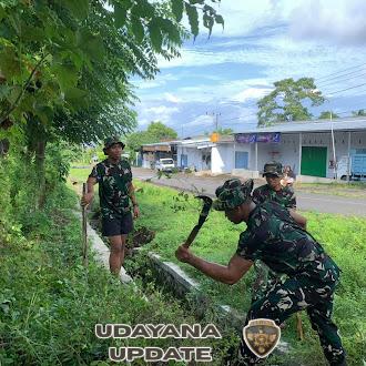 Prajurit Denma Brigif TP/31/PS Laksanakan Pembersihan di Area Marshaling mako Brigif.