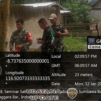 Dukung Infrastruktur Desa, Babinsa Cek Titik Koordinat Jembatan Gantung di Brang Rea