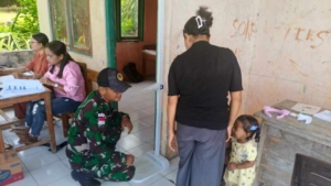 Yonarmed 12 Kostrad Bantu Tenaga Kesehatan Layani Balita