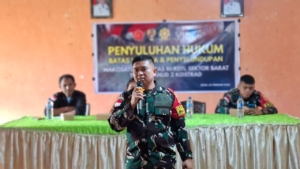 Tingkatkan Pengetahuan, Satgas Pamtas Yonarhanud 2 Kostrad Beri Penyuluhan Hukum di Perbatasan